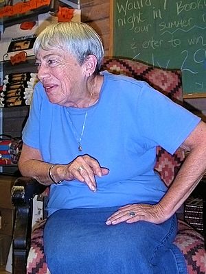 Ursula K. Le Guin at an informal bookstore Q&A session, July 2004