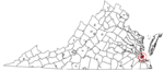 State map highlighting Hampton