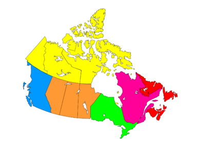 Canada provinces Regionl