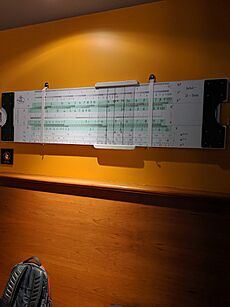 Comically large slide rule, MIT Museum