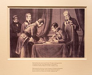 Derogación de la Constitución de 1812 por Fernando VII en el palacio de Cervelló 01