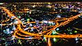 Highway interchange at night (35517755855) (cropped)