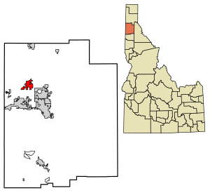 Location of Rathdrum in Kootenai County, Idaho.