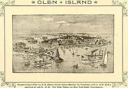Advertisement for steamships to Glen Island.