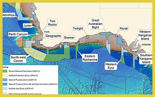 South-west Commonwealth Marine Reserves Network map