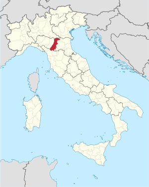 Map with the province of Modena in Italy