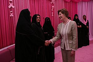 Laura Bush meets with women in UAE