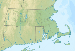 Location of Lake Quinsigamond in Massachusetts, USA.