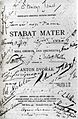Remembrance of the performance of Stabat Mater in Worcester on 12 September, 1884.