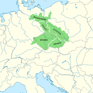 Karte Böhmen unter Karl IV