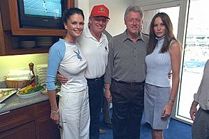Bill Clinton and Donald Trump at the U.S. Open in 2000, Flushing Meadows–Corona Park
