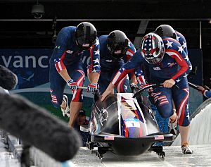 USA-1 in heat 3 of 4 man bobsleigh at 2010 Winter Olympics 2010-02-27