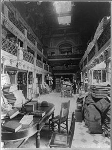 Library of Congress, showing three levels crowded with stacks of books and newspapers LCCN2017646700