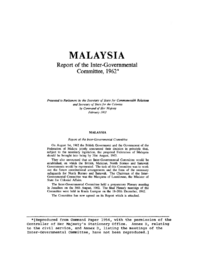 The Report of the Inter-Governmental Committee. On August 1st, 1962