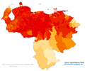 Venezuela 2011 Moreno (Brown) population proportion map