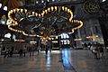 Massive central chandelier and two of the medallions - Hagia Sophia (8394693292)