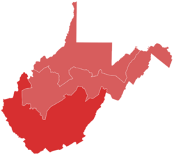 2020 US Senate Election in West Virginia by Congressional District.svg