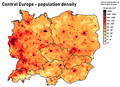 Population density in Central Europe
