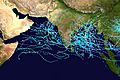 North Indian Ocean cyclone tracks 1980-2005