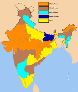 Indian state governments led by various political parties