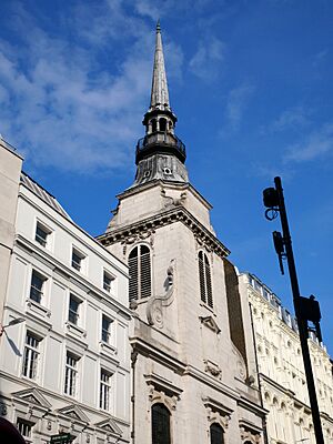Southwest View of the Spire of the Church of St Martin, Ludgate (01)