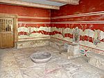 Throne room, frescoes on the walls depicting mythical animals