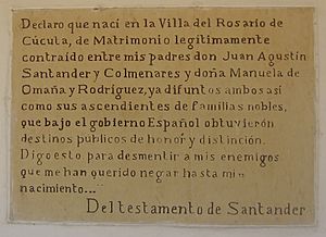 Testamento de Francisco de Paula Santander