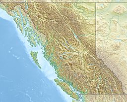 Location of Yellowhead Lake in British Columbia, Canada.