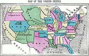Monteith's map of United States, 1856
