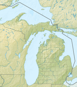 Location of Thunder Bay in Michigan, USA.