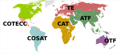 World Map ITF Regions
