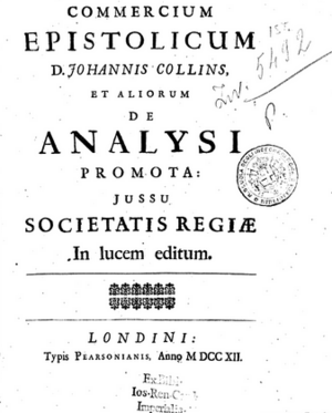 John Collins Commercium Epistolicum