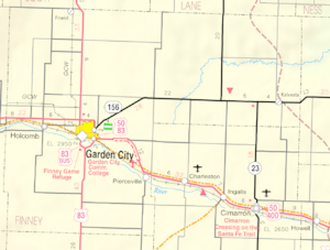 Map of Finney Co, Ks, USA