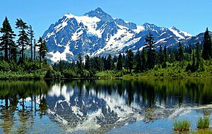 Mount Shuksan reflected in Picture Lake