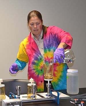 Tie-dyed lab coat