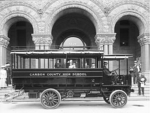 Carbon County High School Bus by Studebaker, Utah c 1912