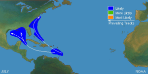 Typical North Atlantic Tropical Cyclone Formation in July