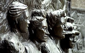 Tribute to the Suffragettes, close up