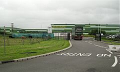 Stobart truck at Morrisons distribution centre, Bridgwater, Somerset, 16 July 2012