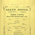 Allyn House restaurant menu (March 5, 1859)