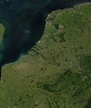 Benelux Low Countries Terra MODIS Satellite Image 2005