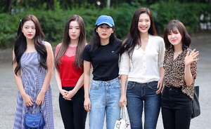 Red Velvet going to a Music Bank recording on June 28, 2019