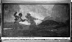 Duelo a garrotazos de Goya fotografíado por J. Laurent