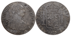 8 reales Calorus IV Peru colony - 1800