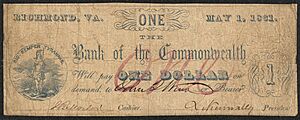 Recto Bank of the Commonwealth (Virginia) 1 dollar 1861 urn-3 HBS.Baker.AC 1142193