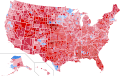 1972 United States presidential election results map by county