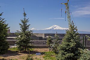 Mount Ararat viewed from the Armenian Genocide Museum