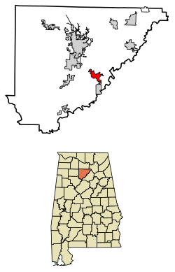 Location of Hanceville in Cullman County, Alabama.