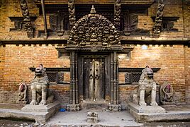 Entrance to a building, Kathmandu, Nepal