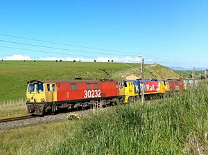 KiwiRail train from Feilding to Halcombe